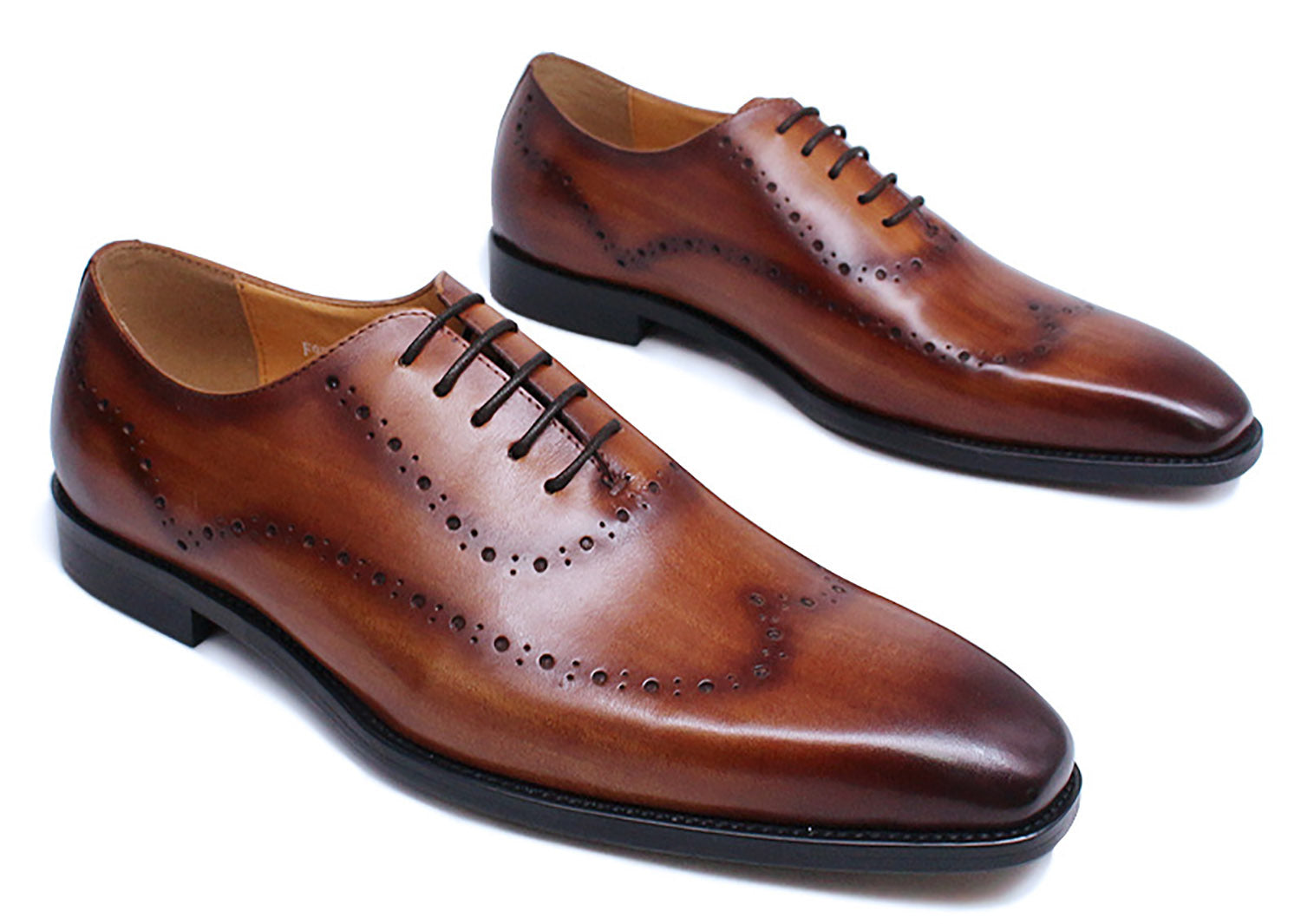Men's Handmade Formal Plain Toe Wingtips Brouges Oxfords