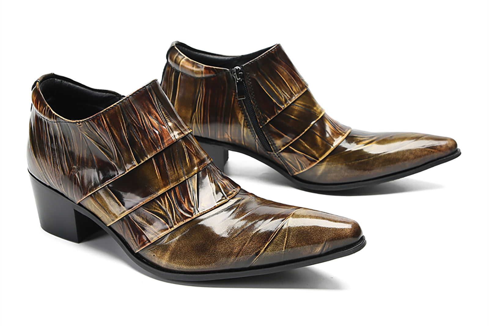 Men's Folded Texture Silp On Opera Pumps