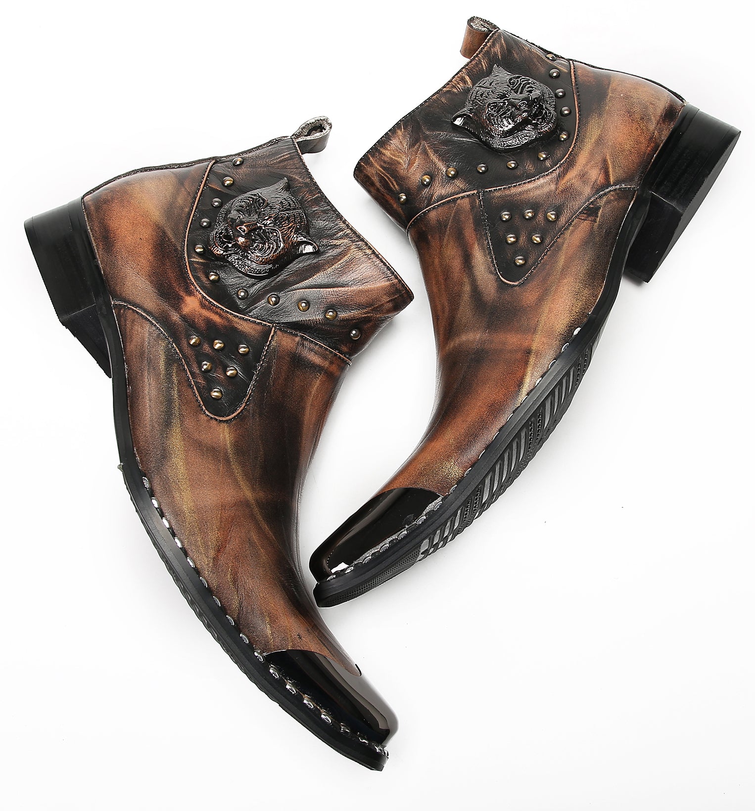 Mens Metal Tip Casual Western Boots