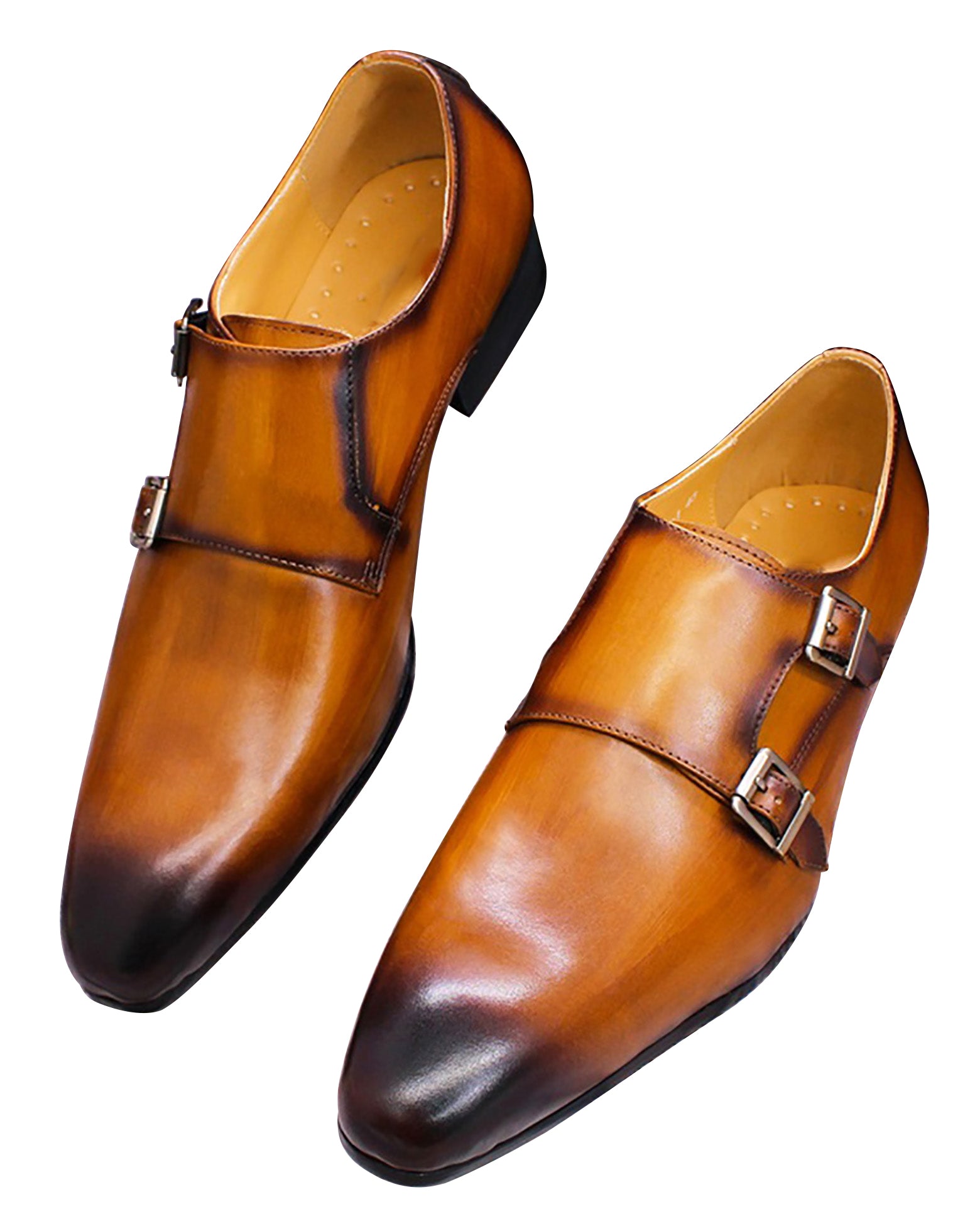 Men's Dress Formal Double Buckle Monk Strap Loafers