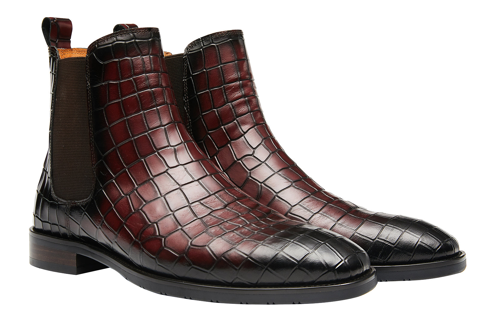 Men's Fashion Dress Plaid Pattern Chelsea Boot