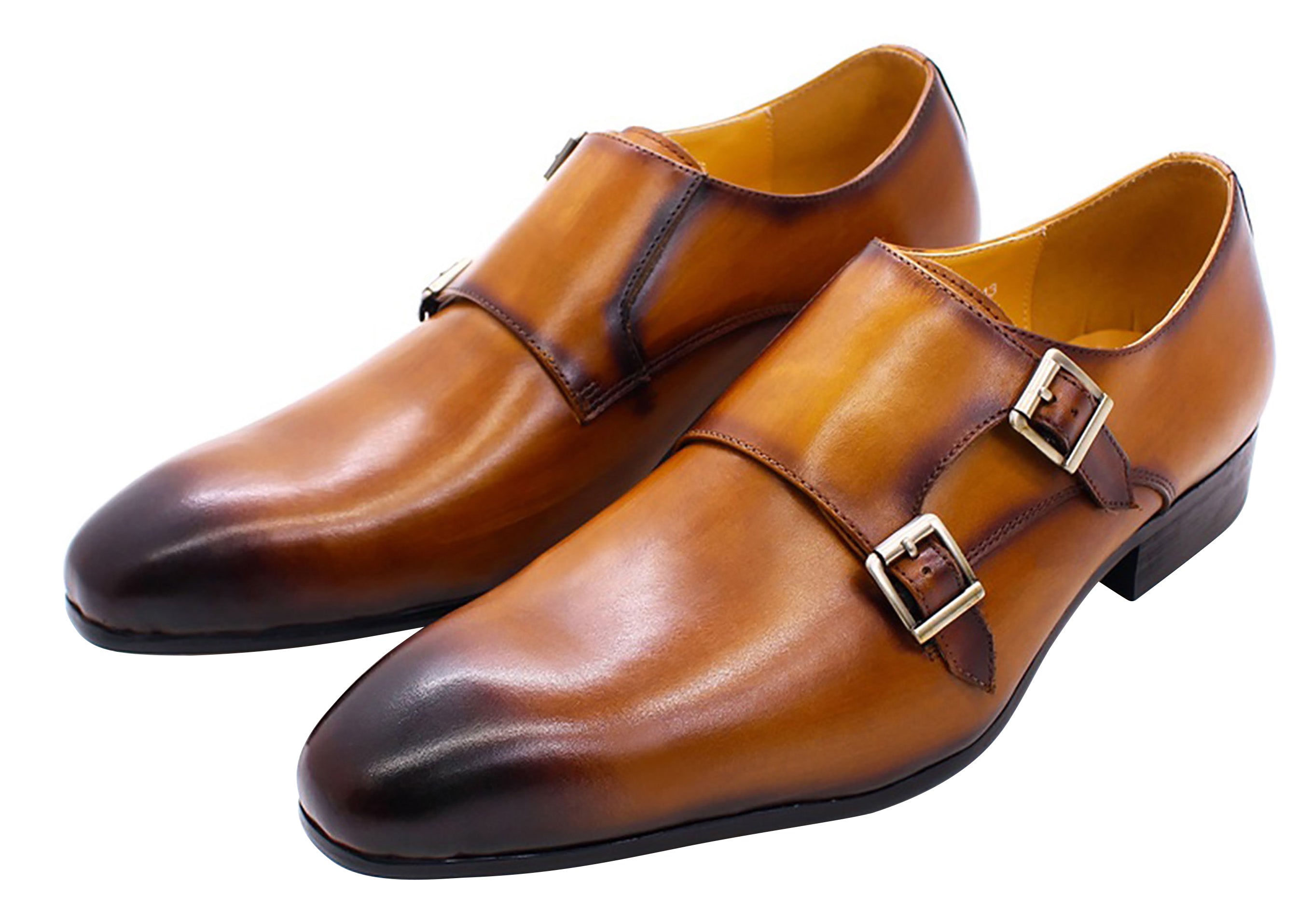 Men's Dress Formal Double Buckle Monk Strap Loafers