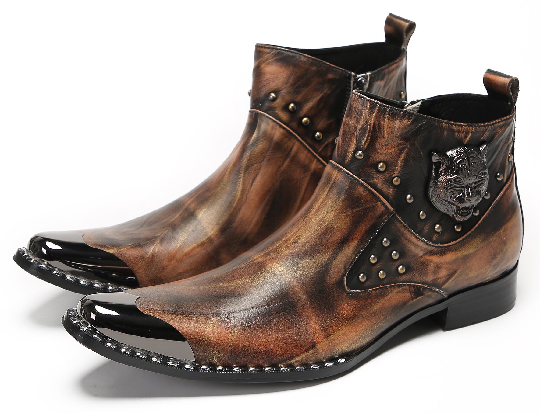 Mens Metal Tip Casual Western Boots