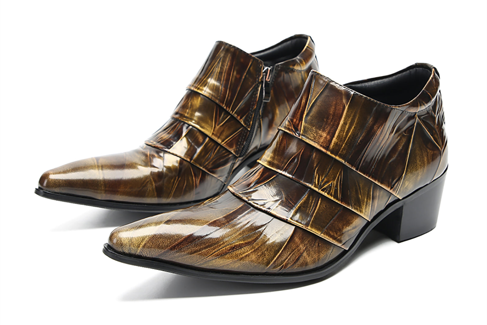 Men's Folded Texture Silp On Opera Pumps