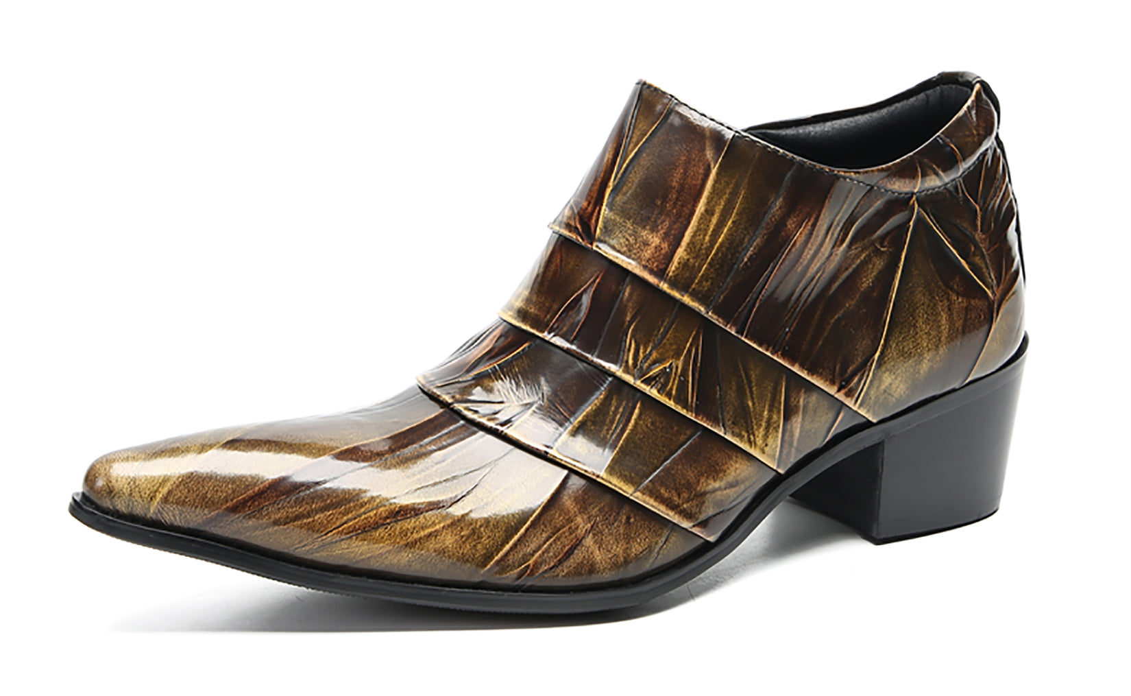 Men's Folded Texture Silp On Opera Pumps