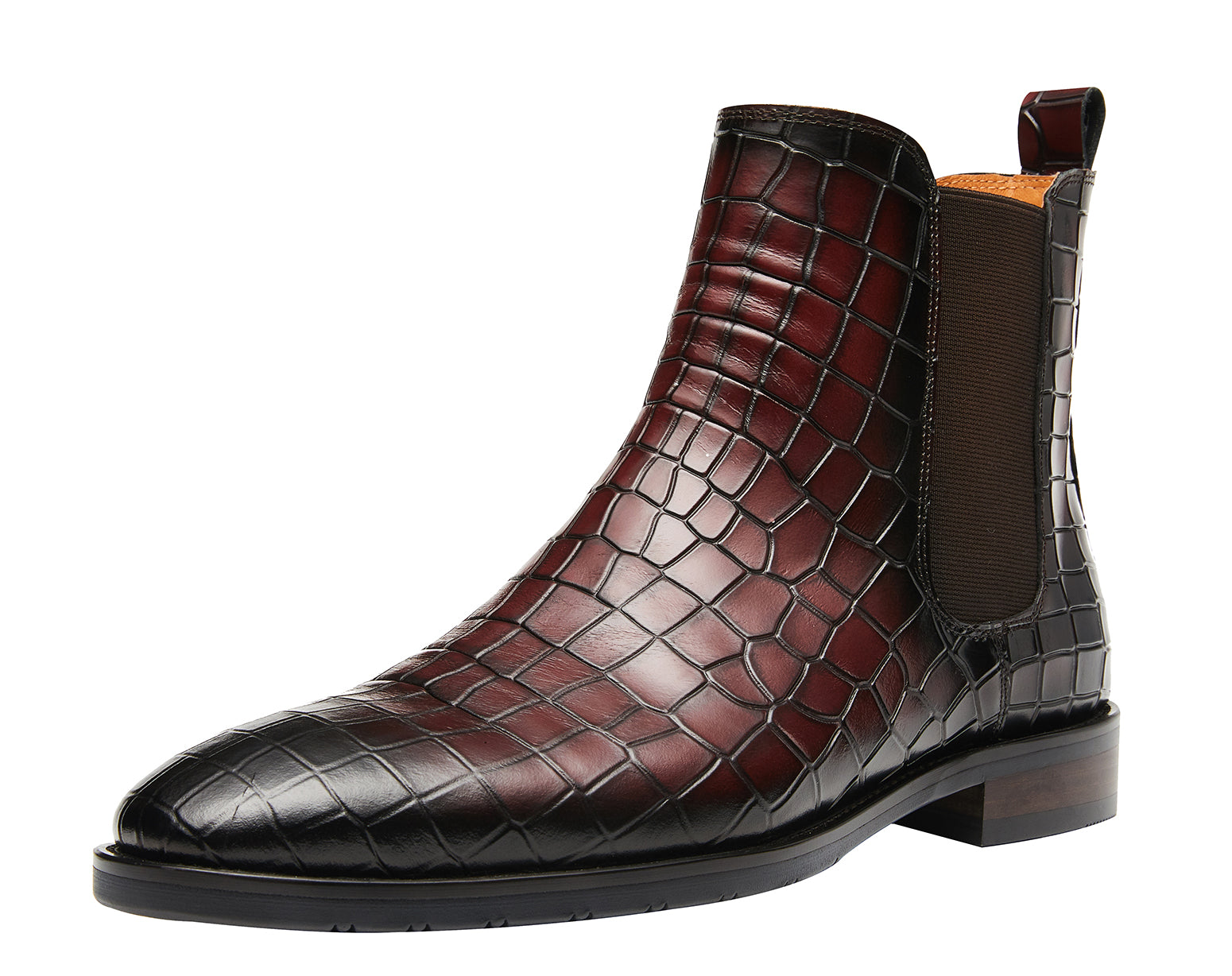 Men's Fashion Dress Plaid Pattern Chelsea Boot