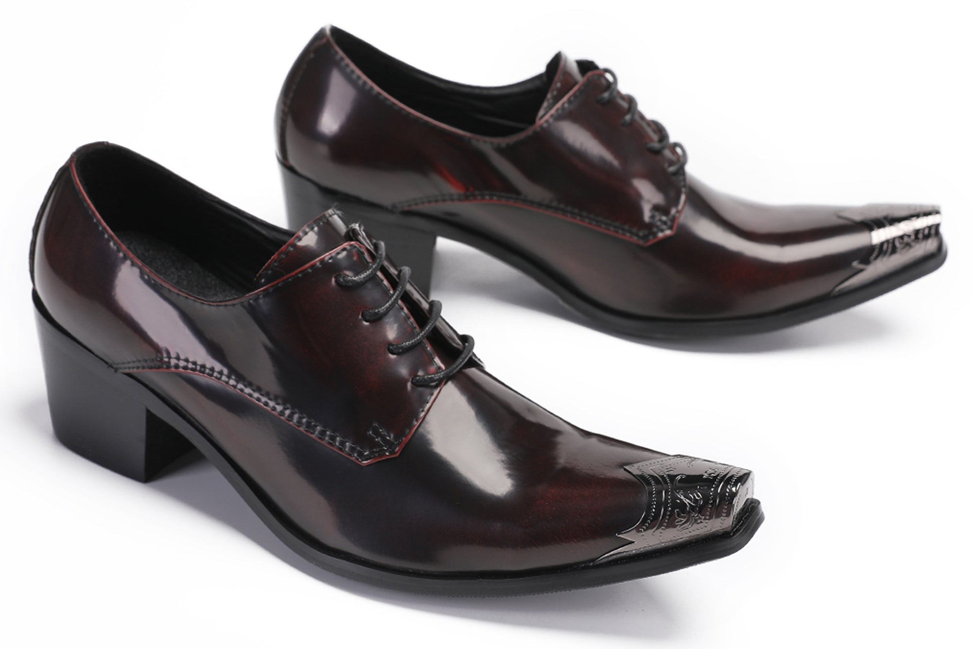 Mens Metal Tip Casual Dress Western Oxfords