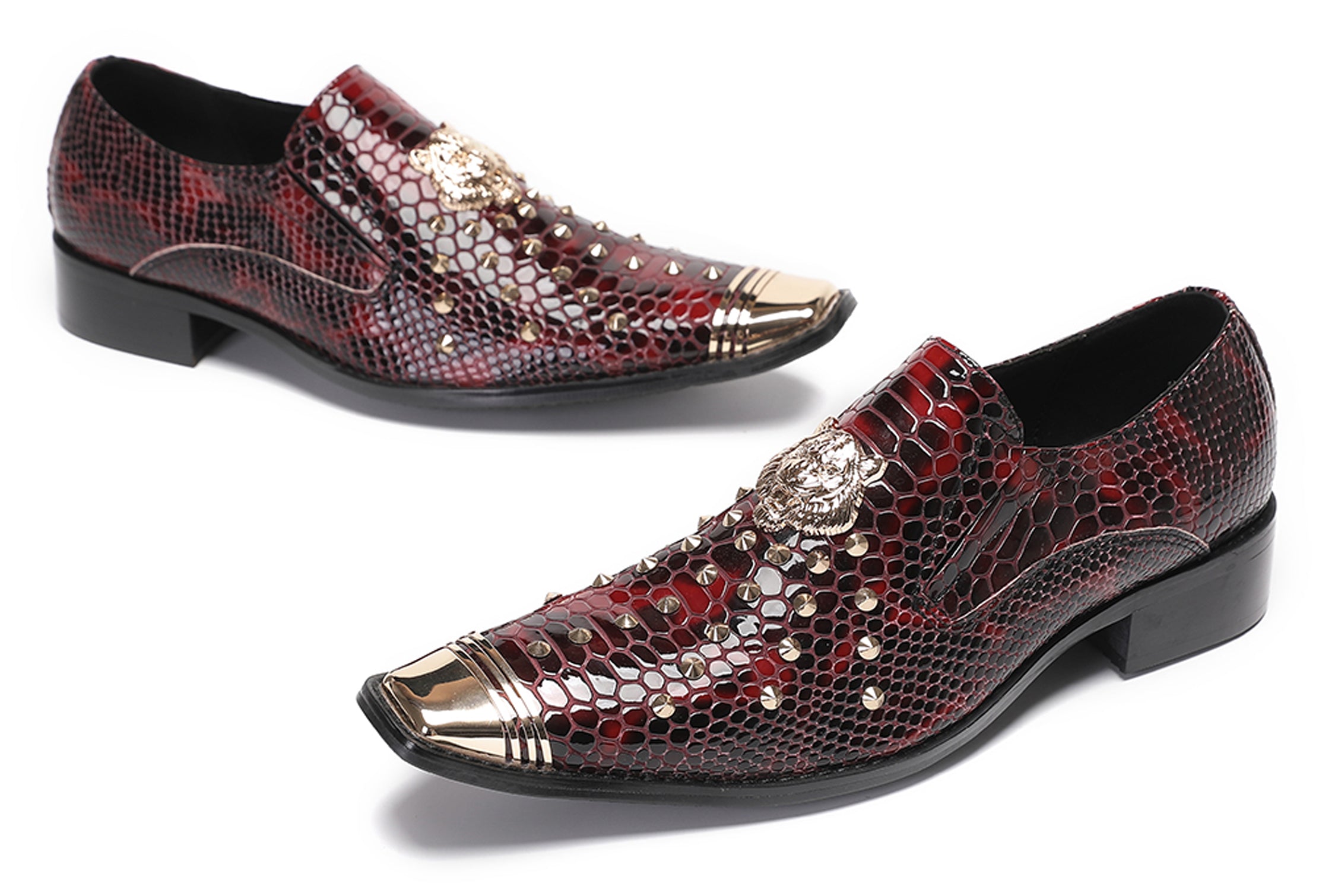 Mens Casual Party Loafers Sequin Western Shoes