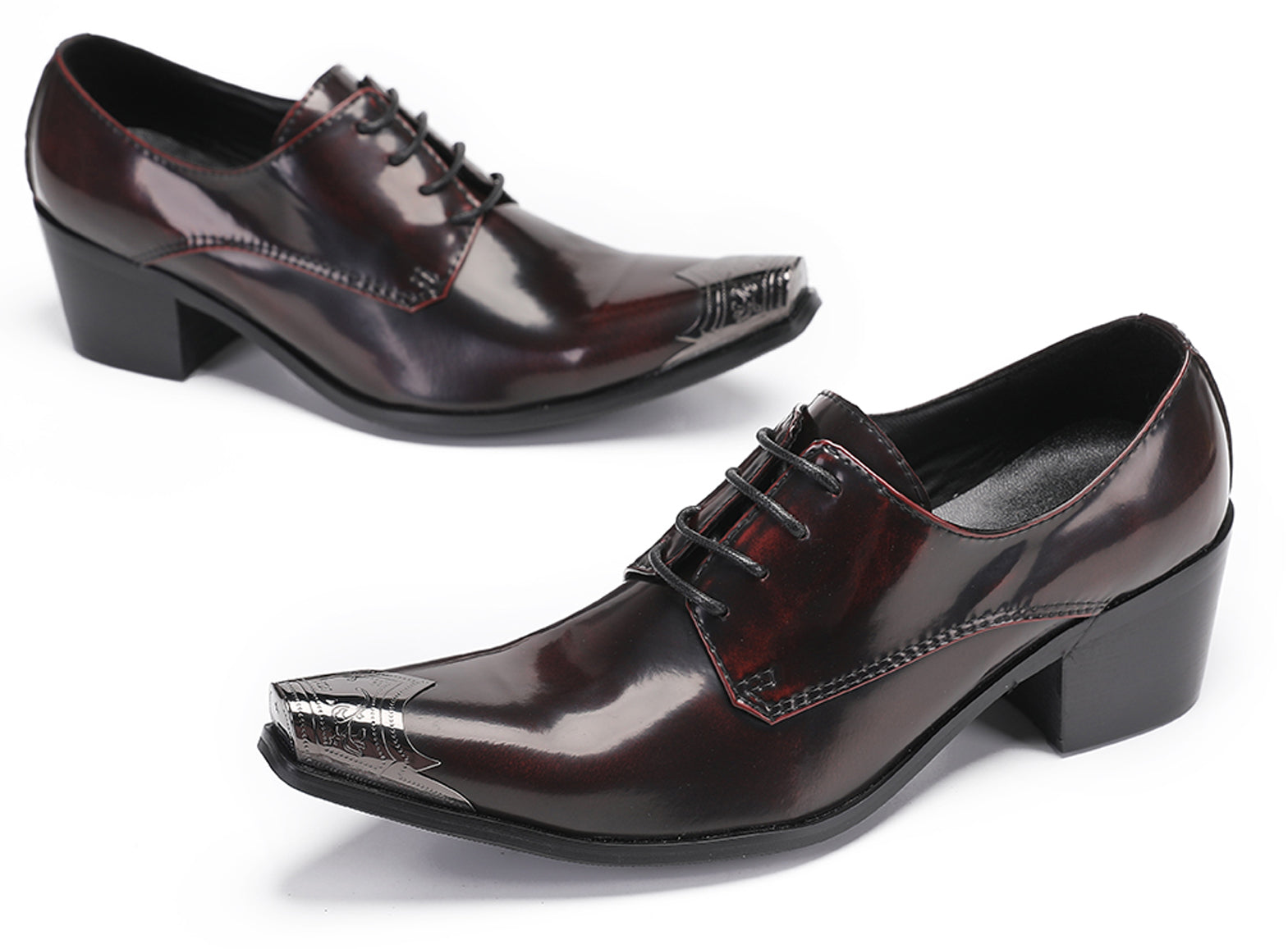 Mens Metal Tip Casual Dress Western Oxfords