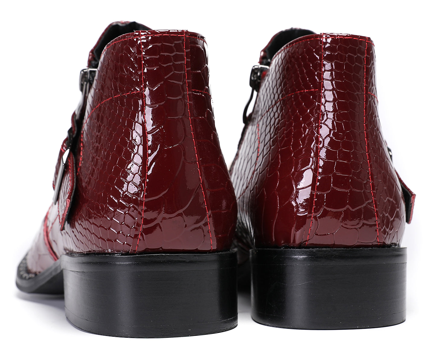 Mens Casual Party Snakeskin Texture Western Boots