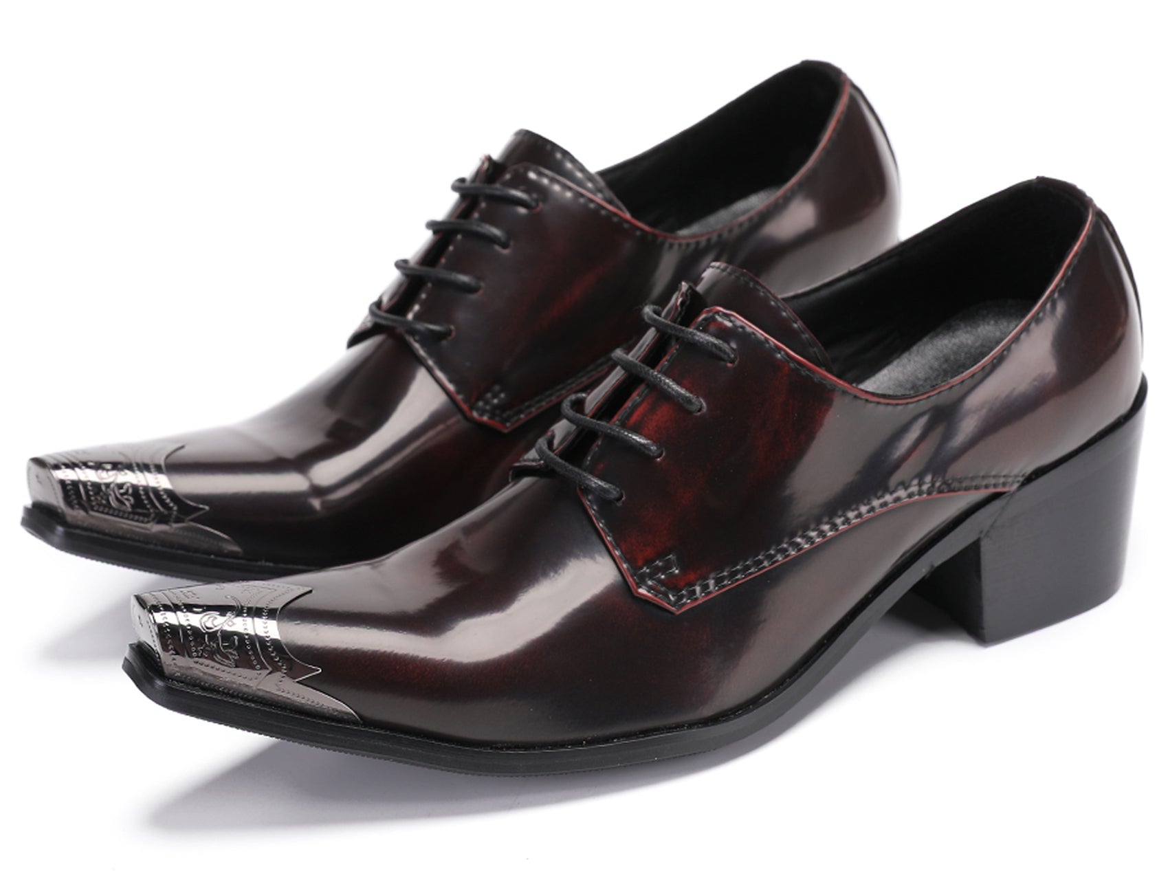 Mens Metal Tip Casual Dress Western Oxfords