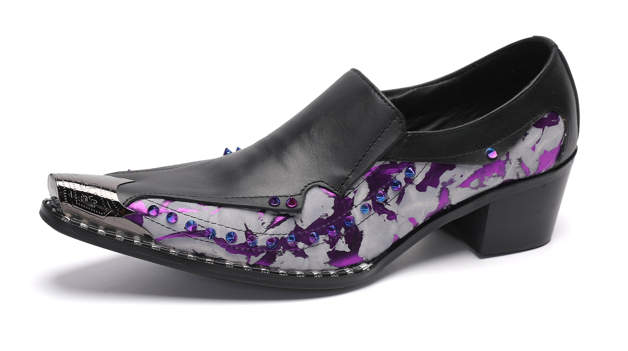 Men's Metal-Tip Toe Western Beads Penny Loafers