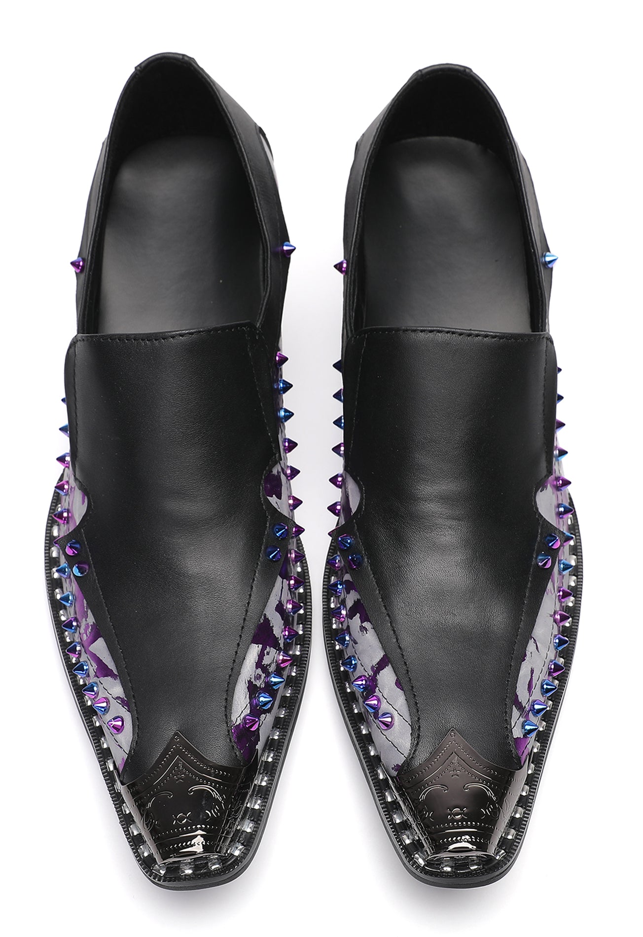 Men's Metal-Tip Toe Western Beads Penny Loafers