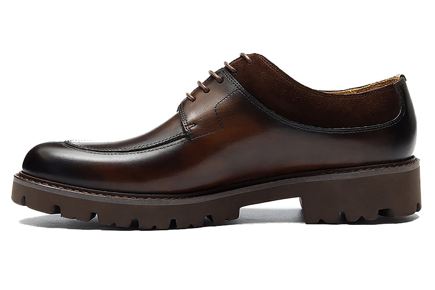 Men's  Genuine Leather Tuxedo Derby Thick Sole Shoes