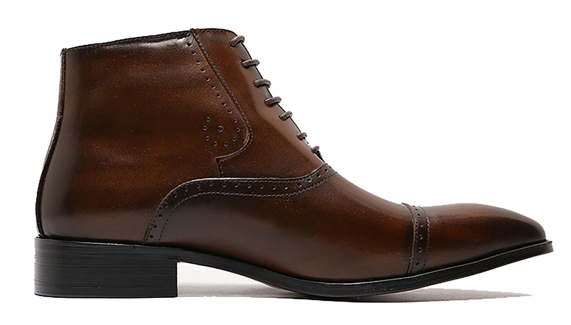 Botas Oxford de vestir semibrogues hechas a mano para hombre
