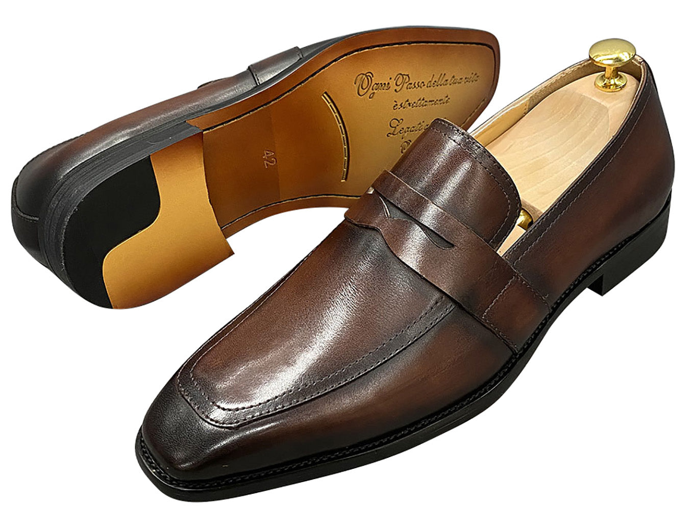 Men's Handmade Dress Formal Silp On Penny Loafers