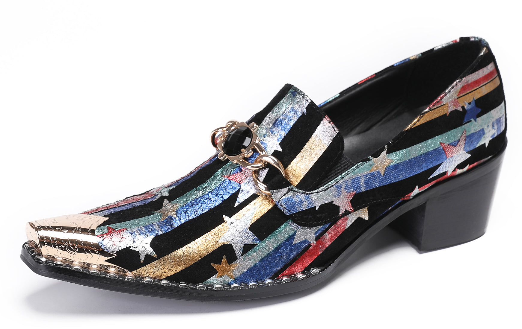 Mens Disco Party Casual Western Loafers