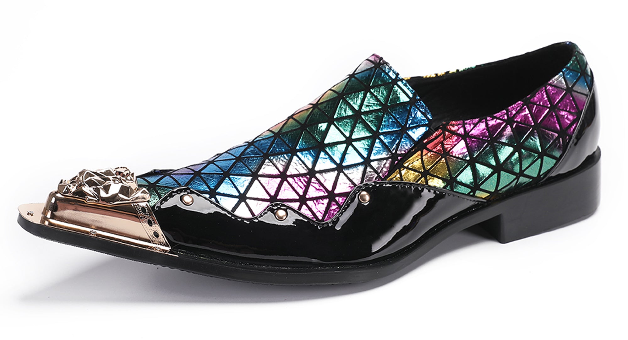 Mens Casual Driving Plaid Western Loafers