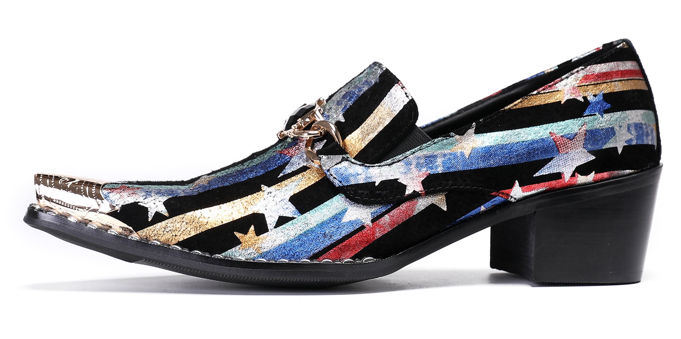 Mens Disco Party Casual Western Loafers
