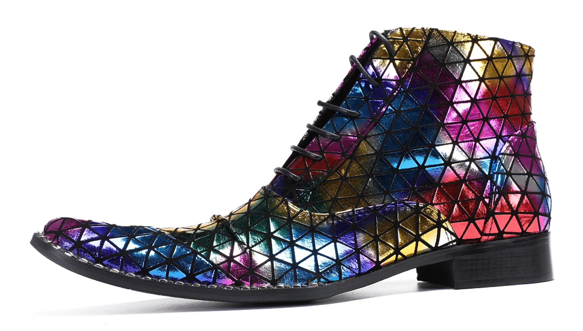 Mens Colorful Plaid Party Oxfords Boots