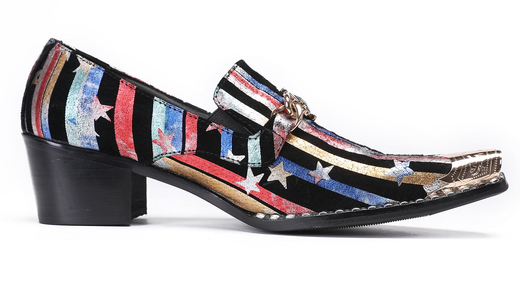 Mens Disco Party Casual Western Loafers