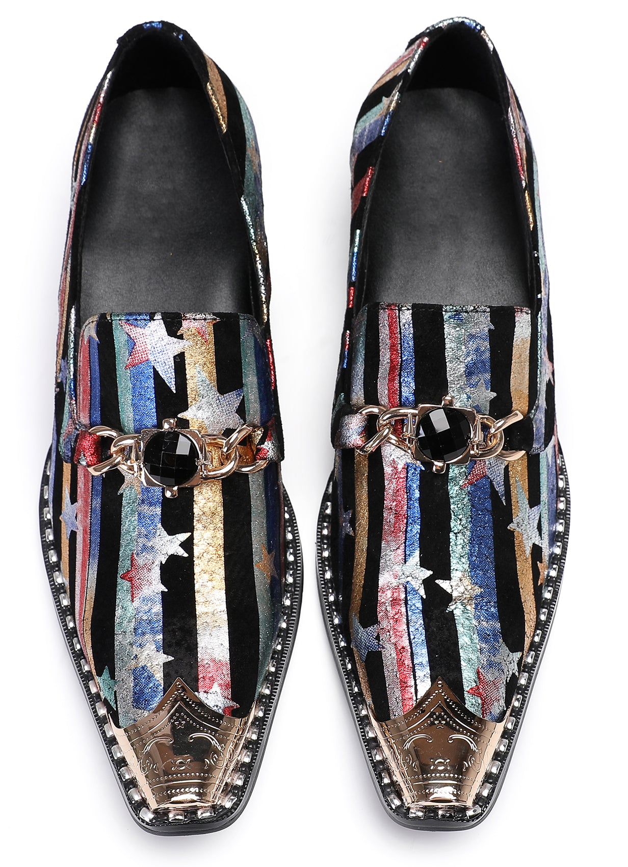 Mens Disco Party Casual Western Loafers