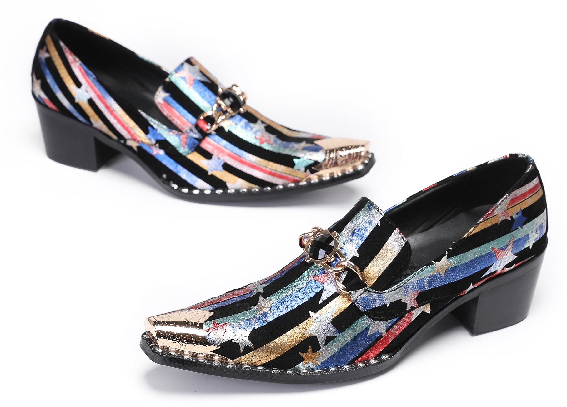 Mens Disco Party Casual Western Loafers