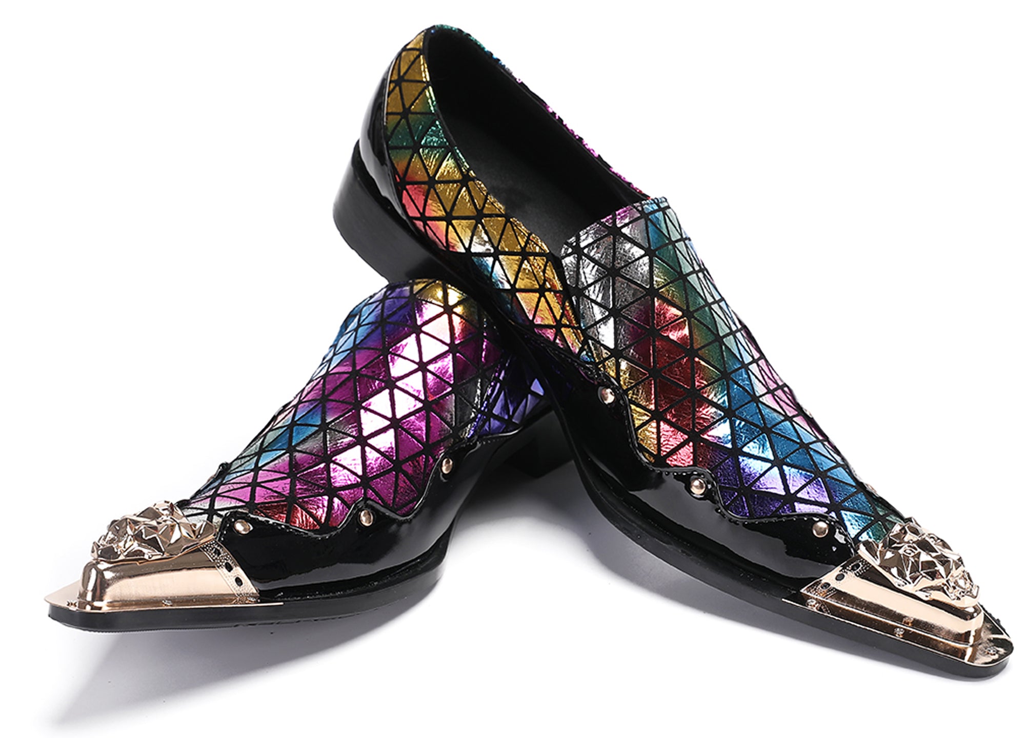 Mens Casual Driving Plaid Western Loafers