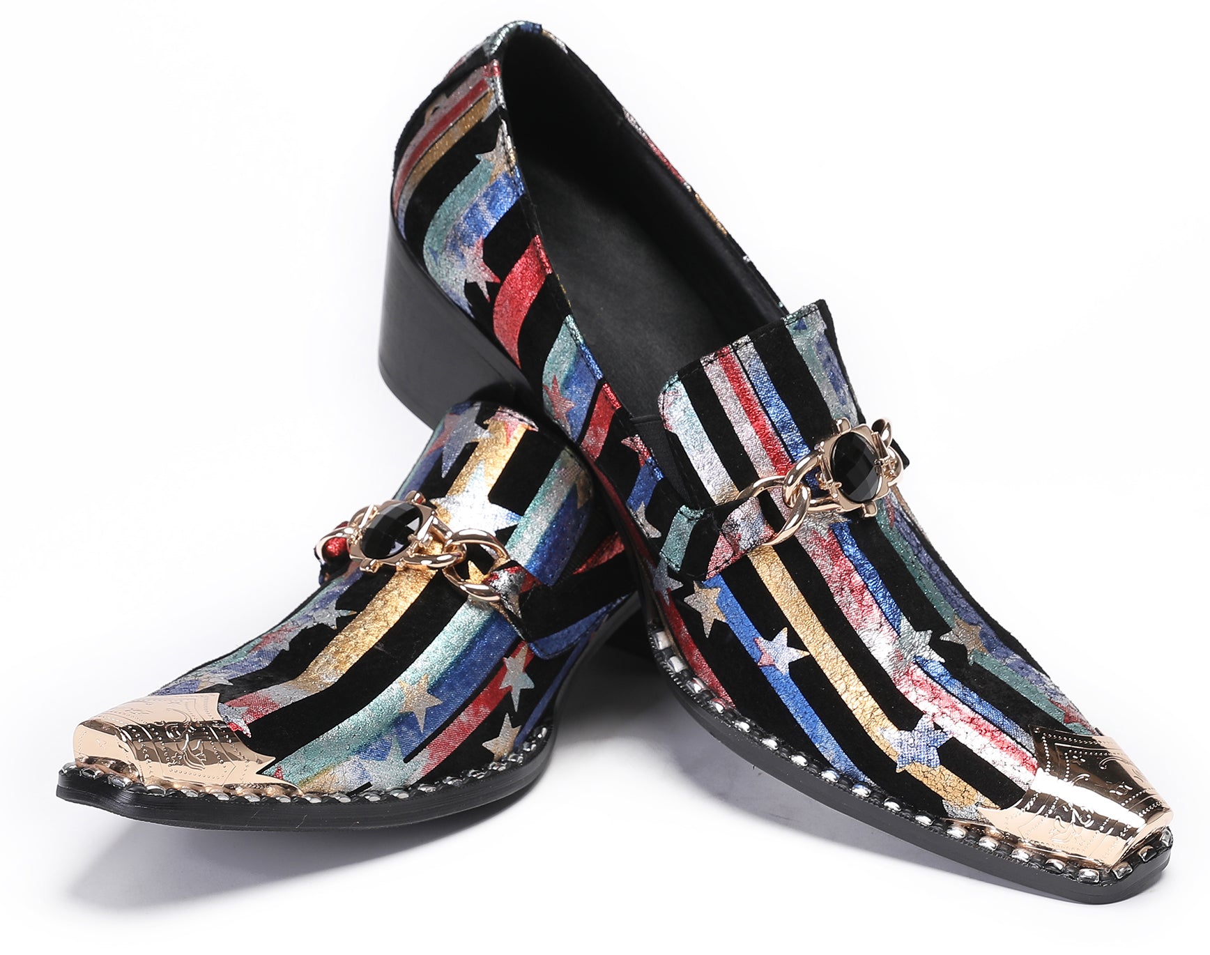 Mens Disco Party Casual Western Loafers