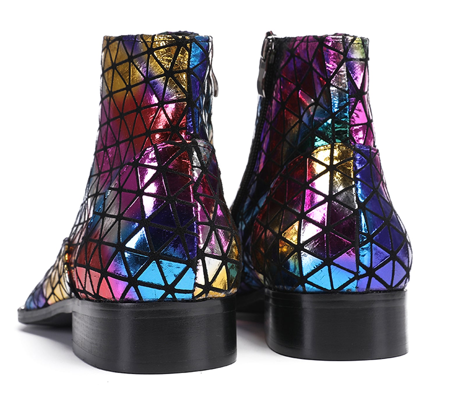 Mens Colorful Plaid Party Oxfords Boots
