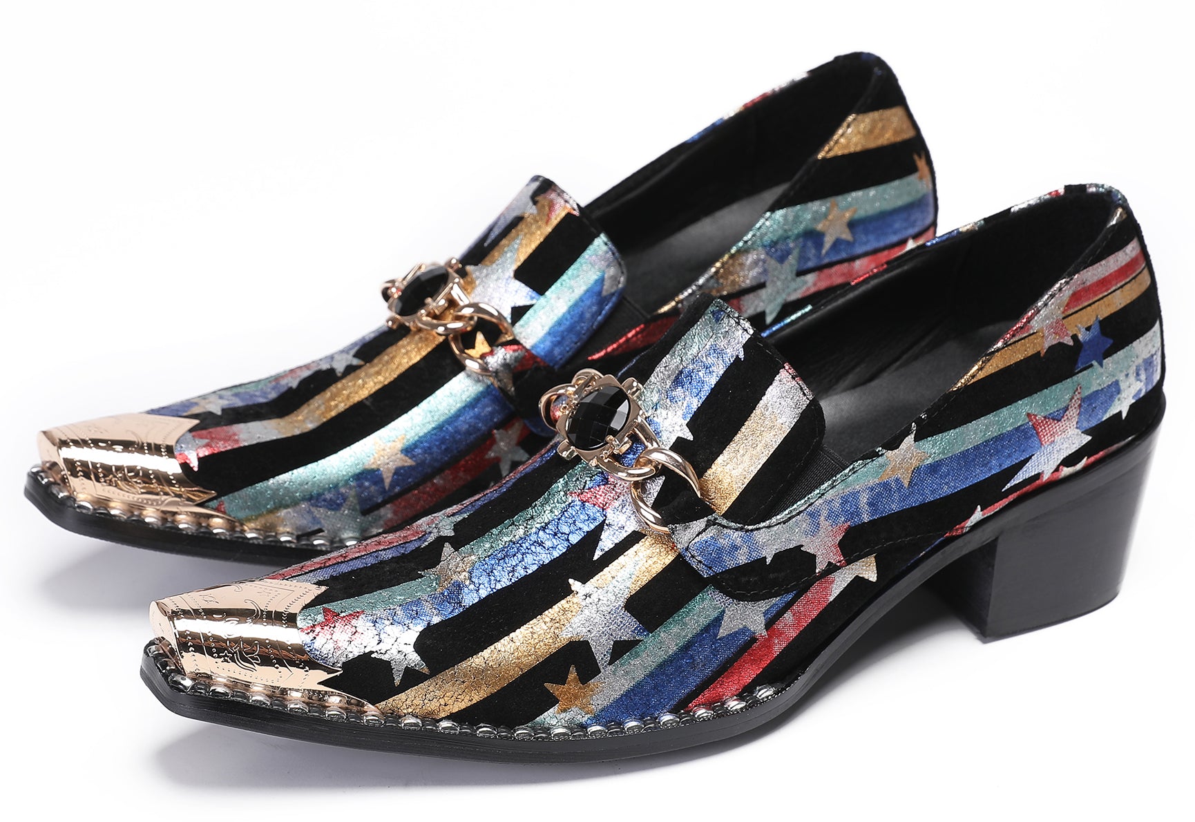 Mens Disco Party Casual Western Loafers