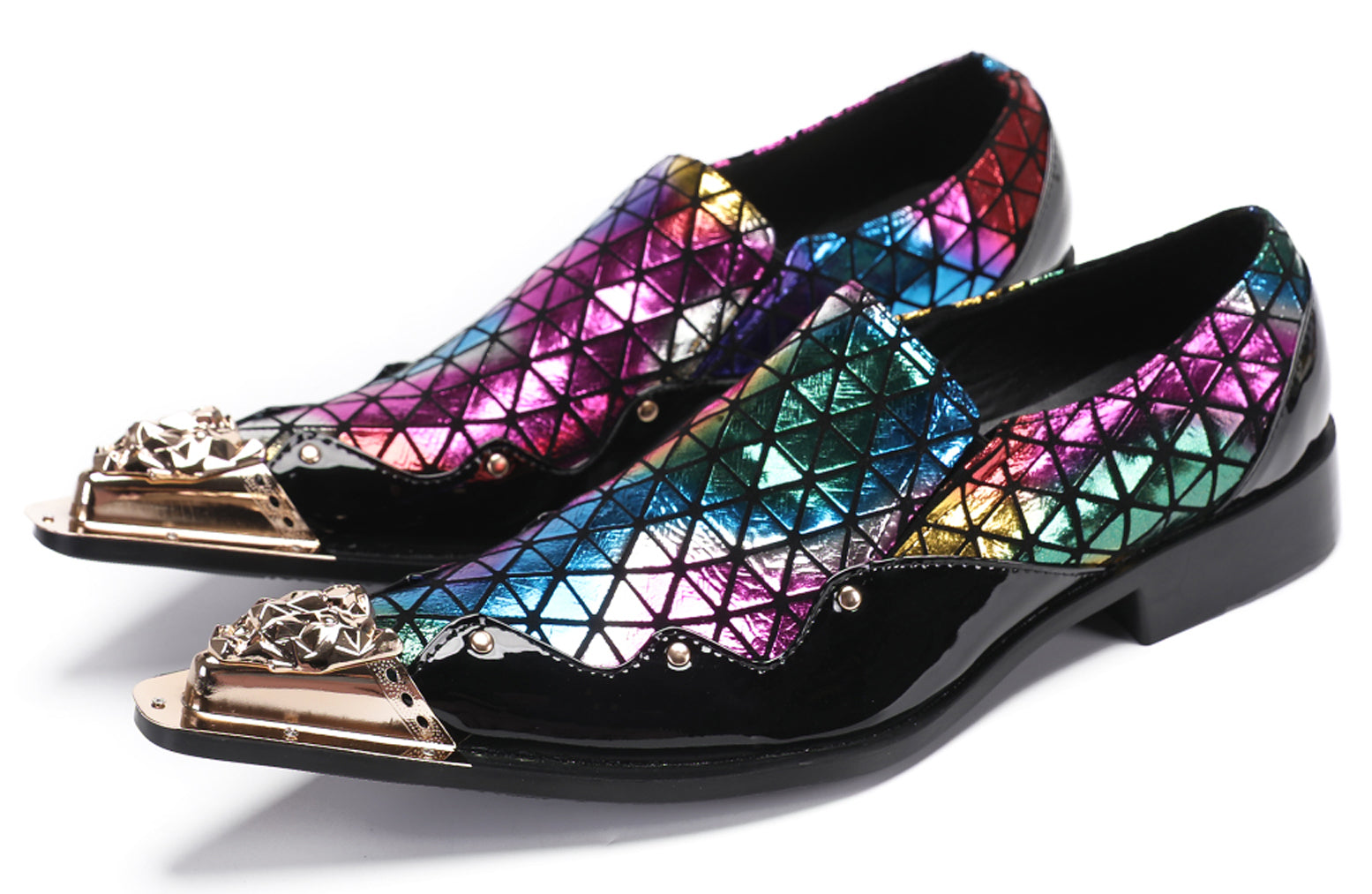 Mens Casual Driving Plaid Western Loafers