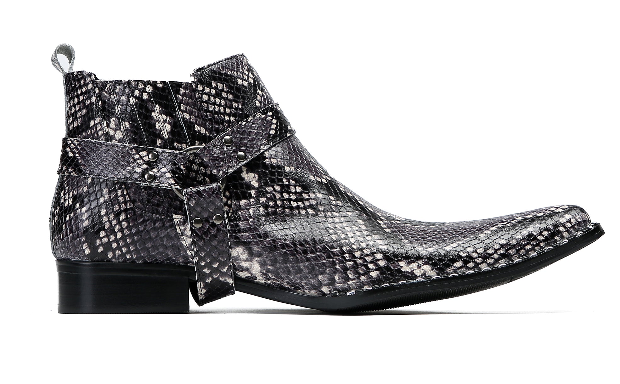 Men's Snakeskin Texture Chelsea Boots Western