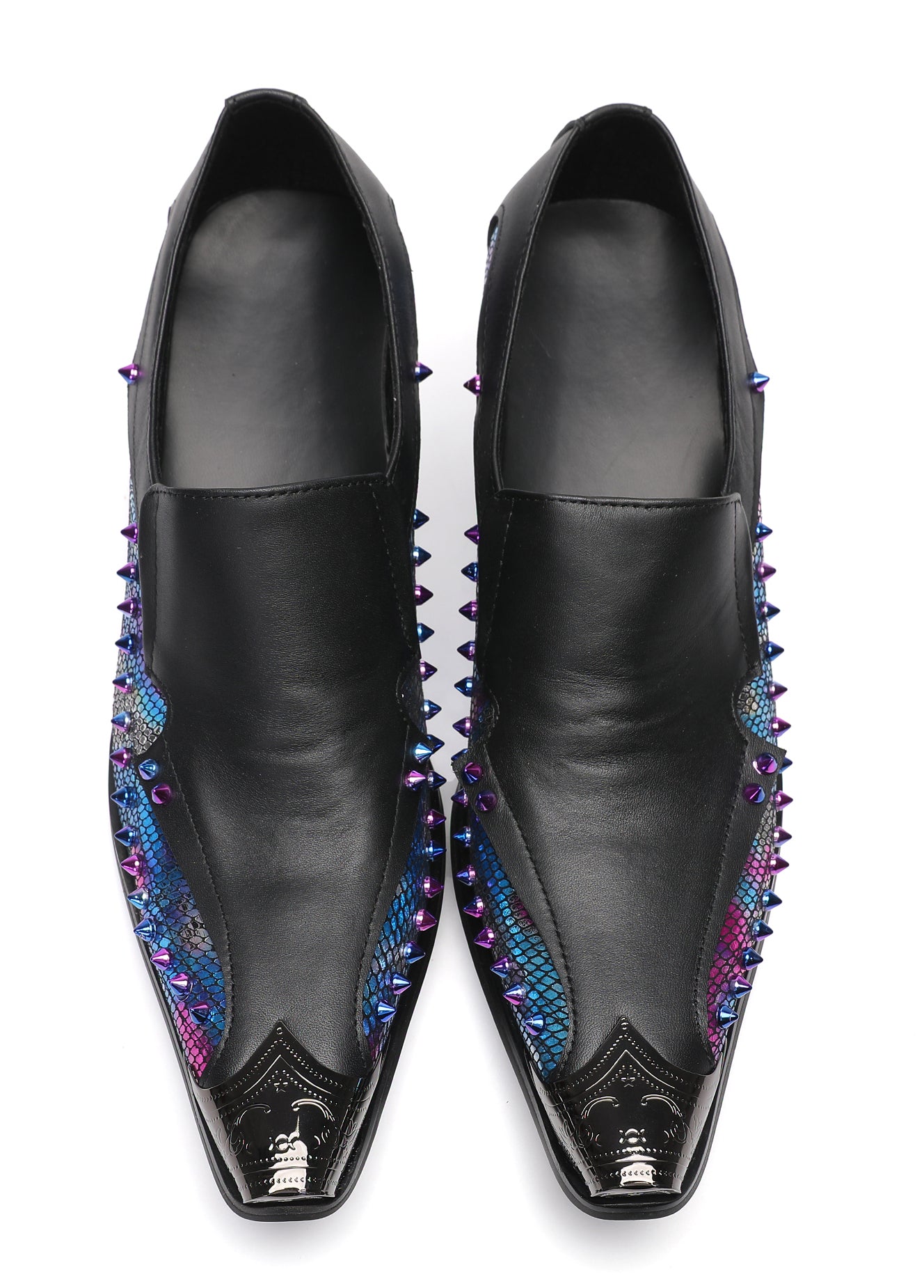 Men's Metal-Tip Toe Western Beads Penny Loafers