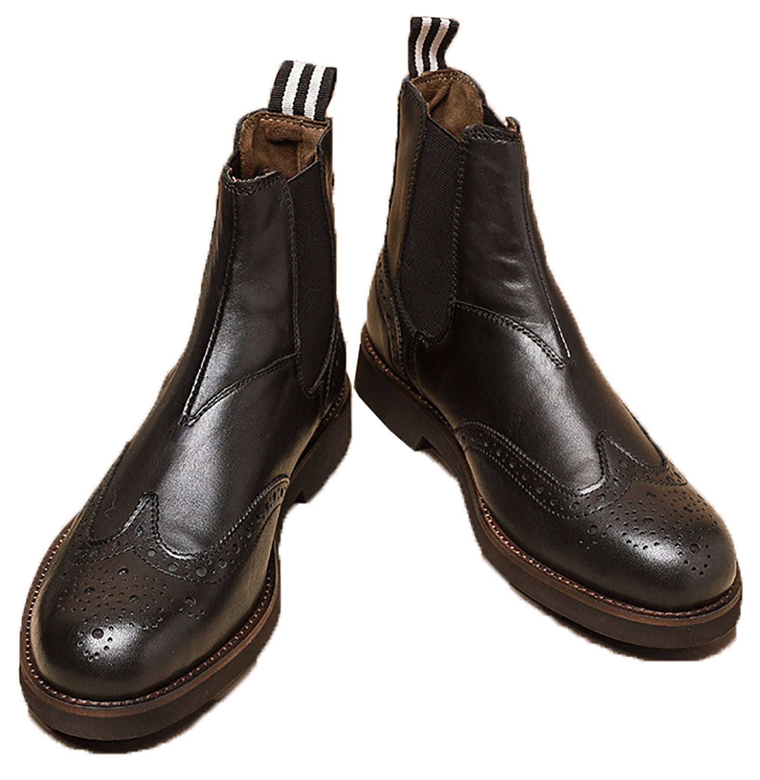Men's Genuine Handmade Wingtips Brogues Chelsea Boots