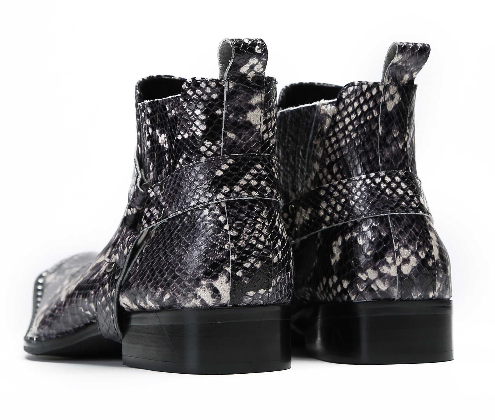 Men's Snakeskin Texture Chelsea Boots Western