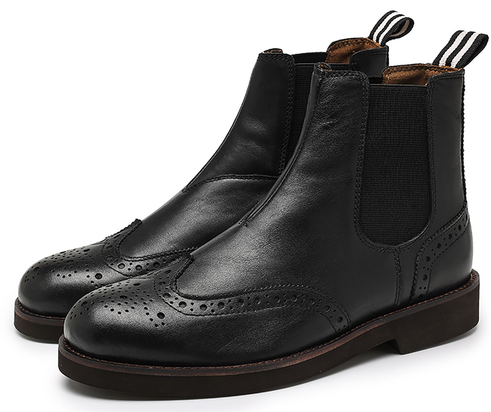 Men's Genuine Handmade Wingtips Brogues Chelsea Boots