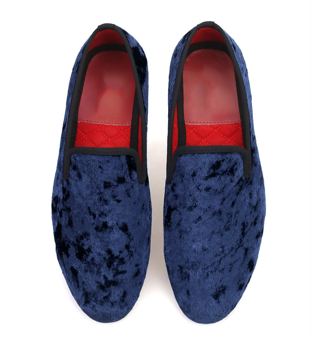 Mens Velvet Penny Loafers Slip On Shoes
