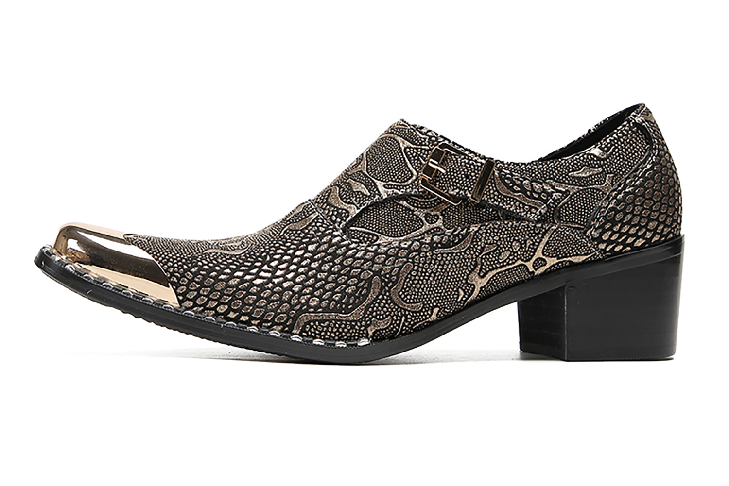 Men's Metal-Tip Western Buckle Loafers
