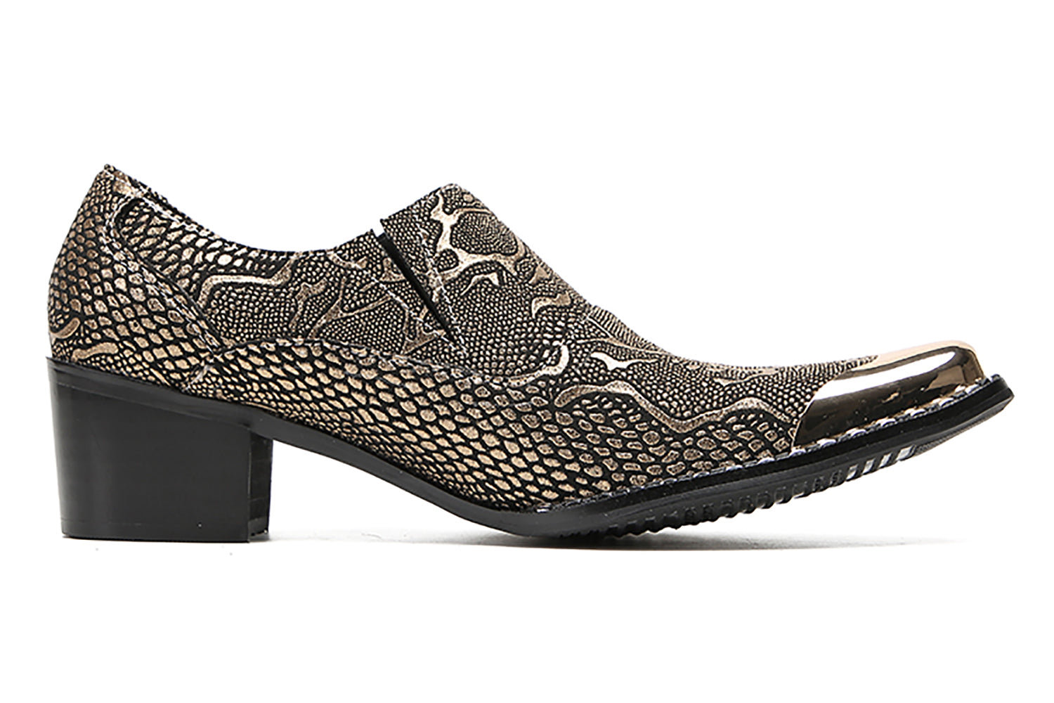 Men's Metal-Tip Western Buckle Loafers