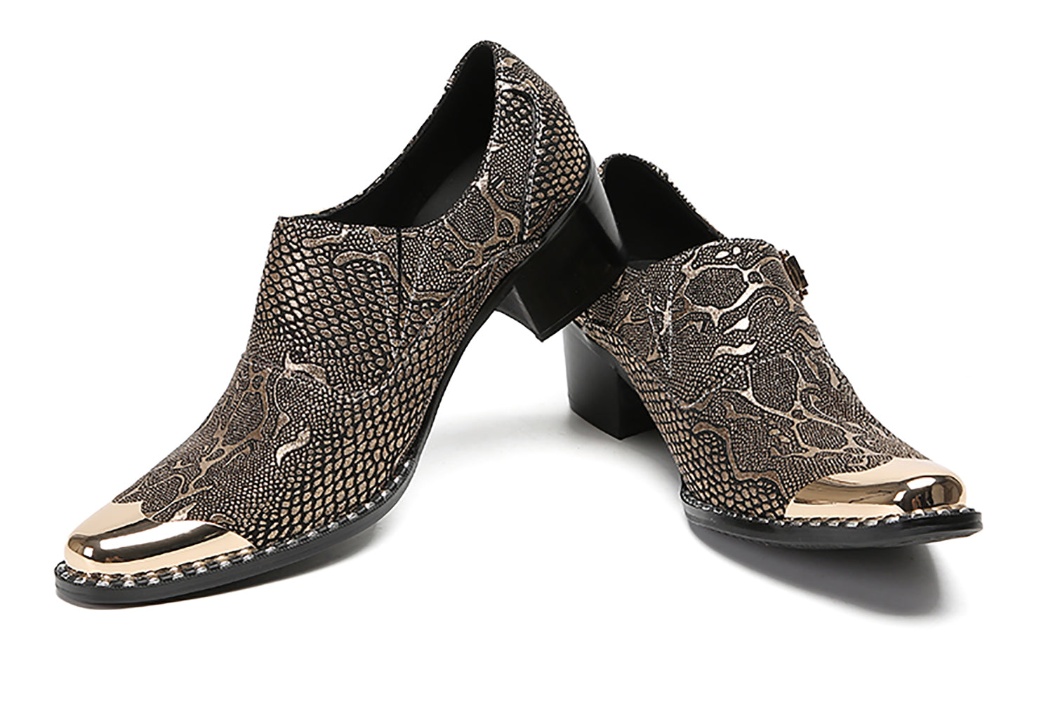 Men's Metal-Tip Western Buckle Loafers