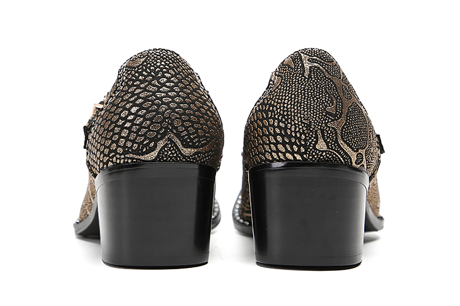 Men's Metal-Tip Western Buckle Loafers