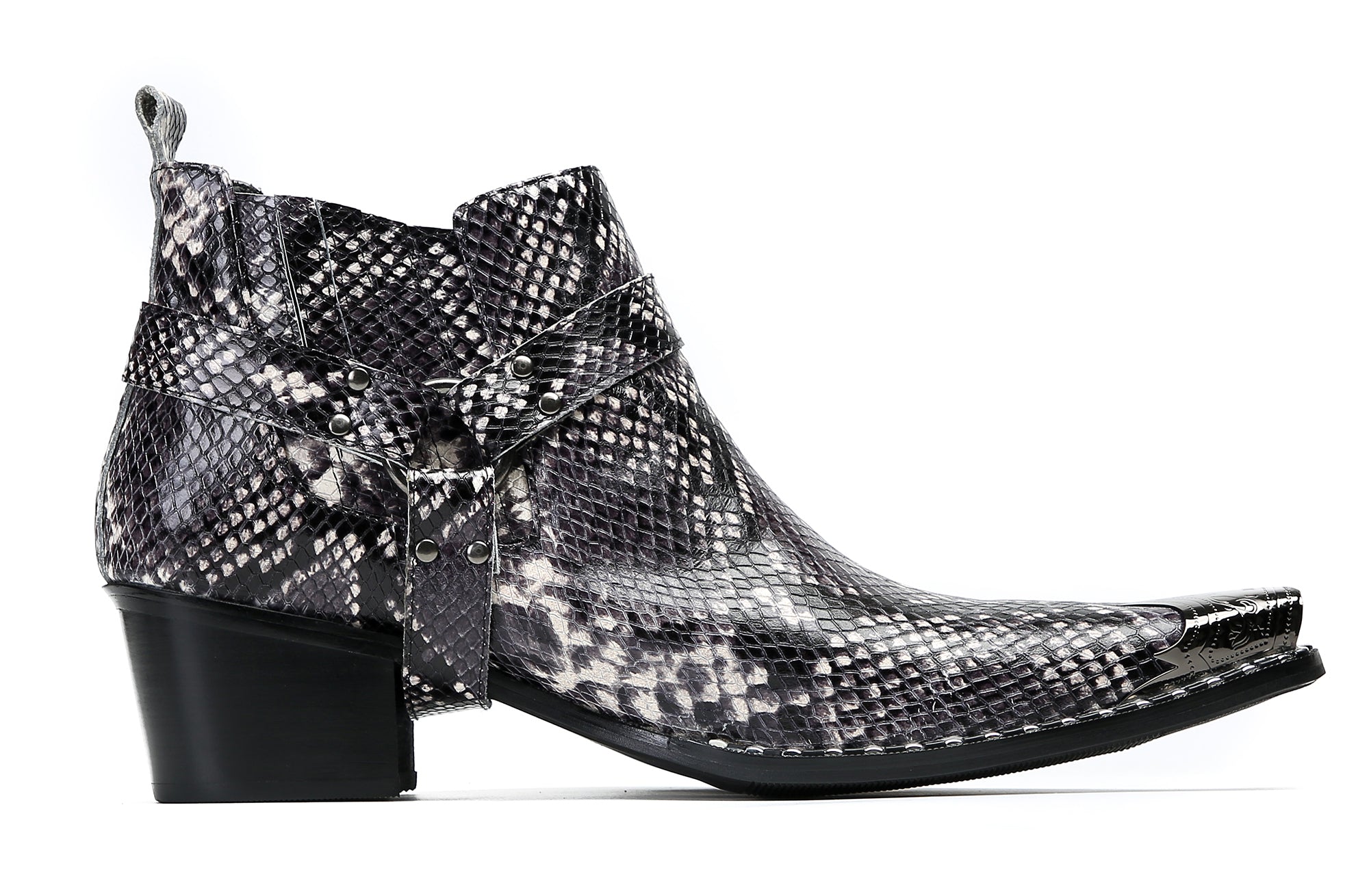 Men's Snakeskin Texture Chelsea Boots Western