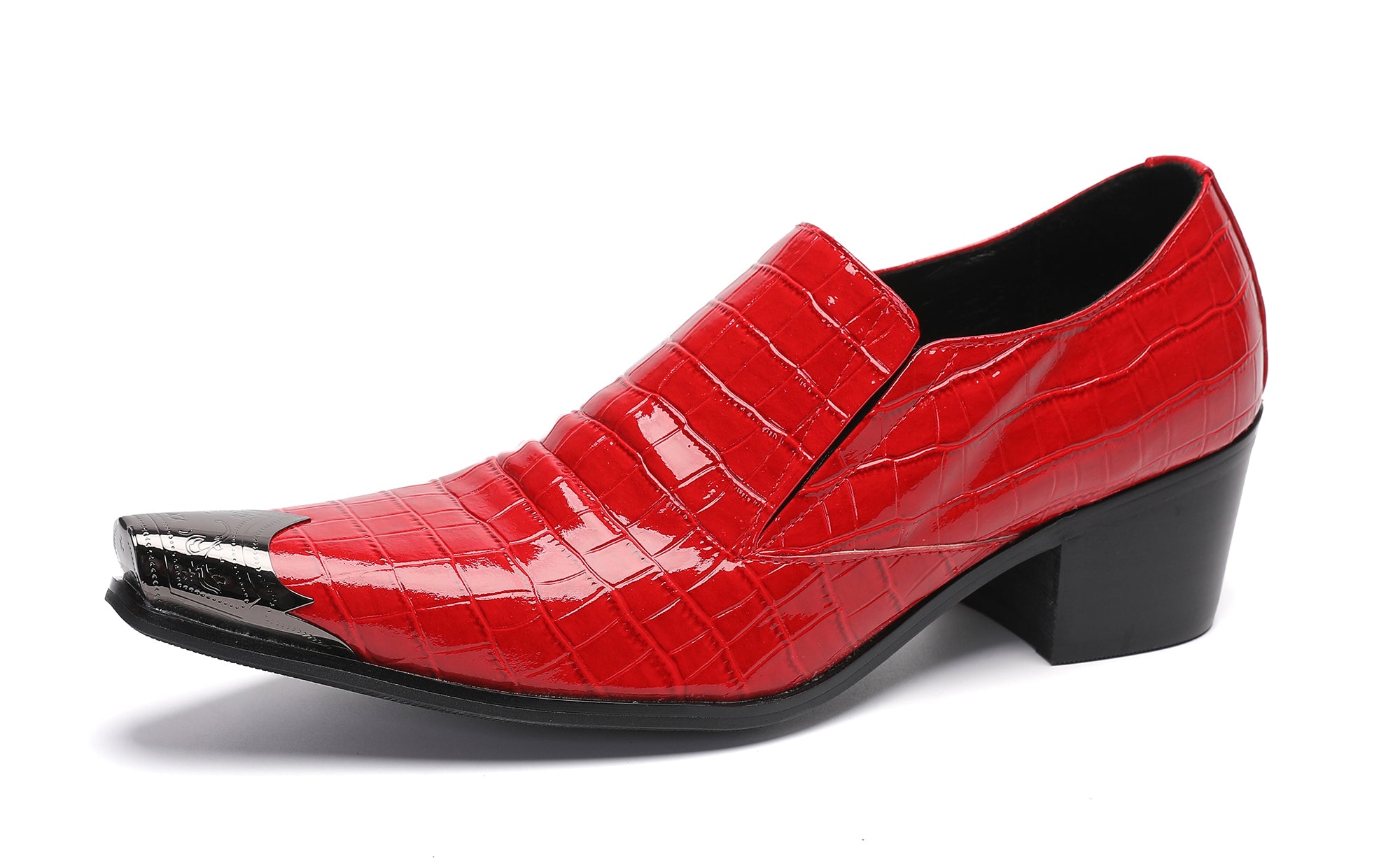 Mocasines Penny coloridos occidentales con punta de metal para hombre
