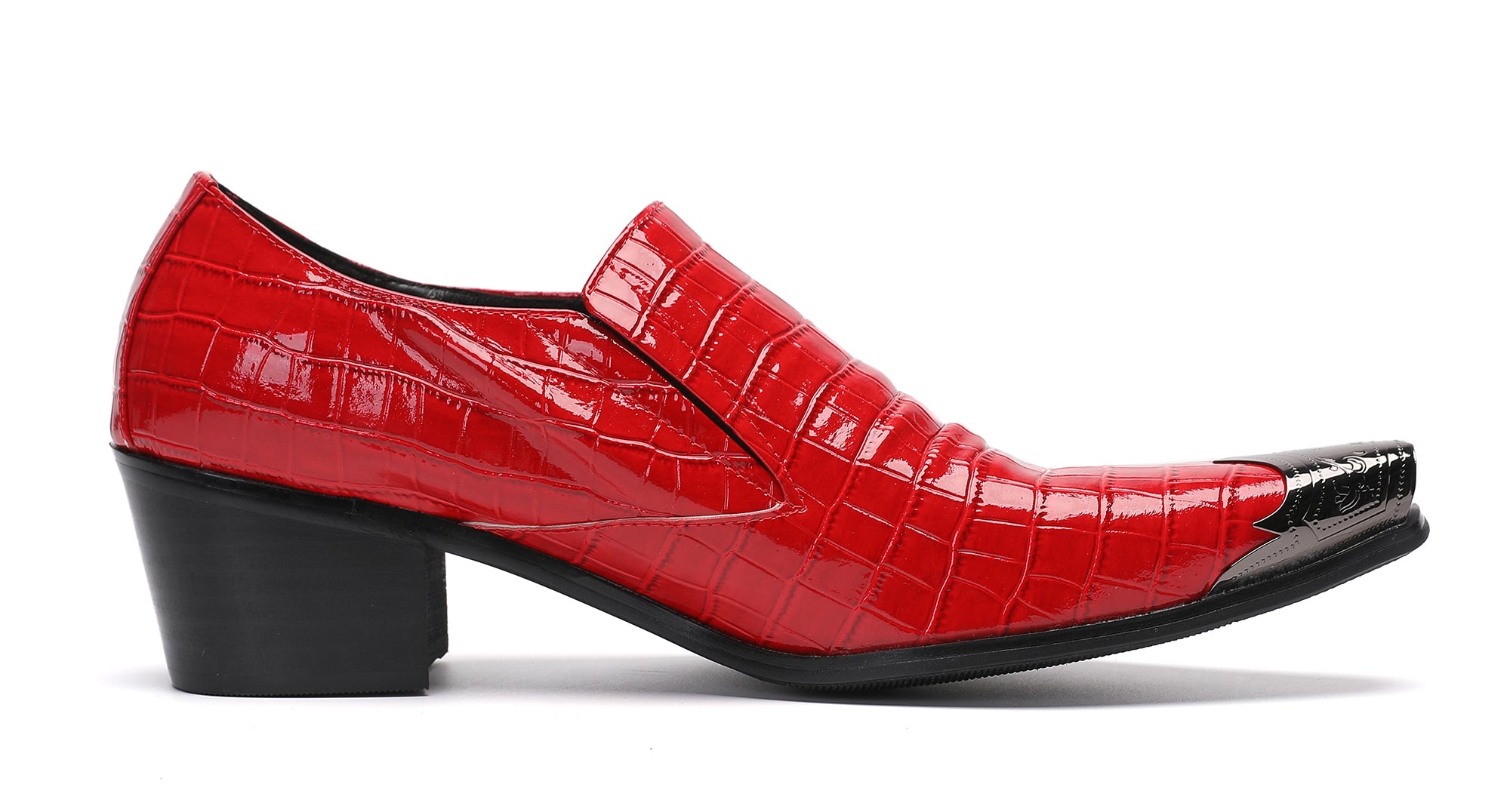 Mocasines Penny coloridos occidentales con punta de metal para hombre
