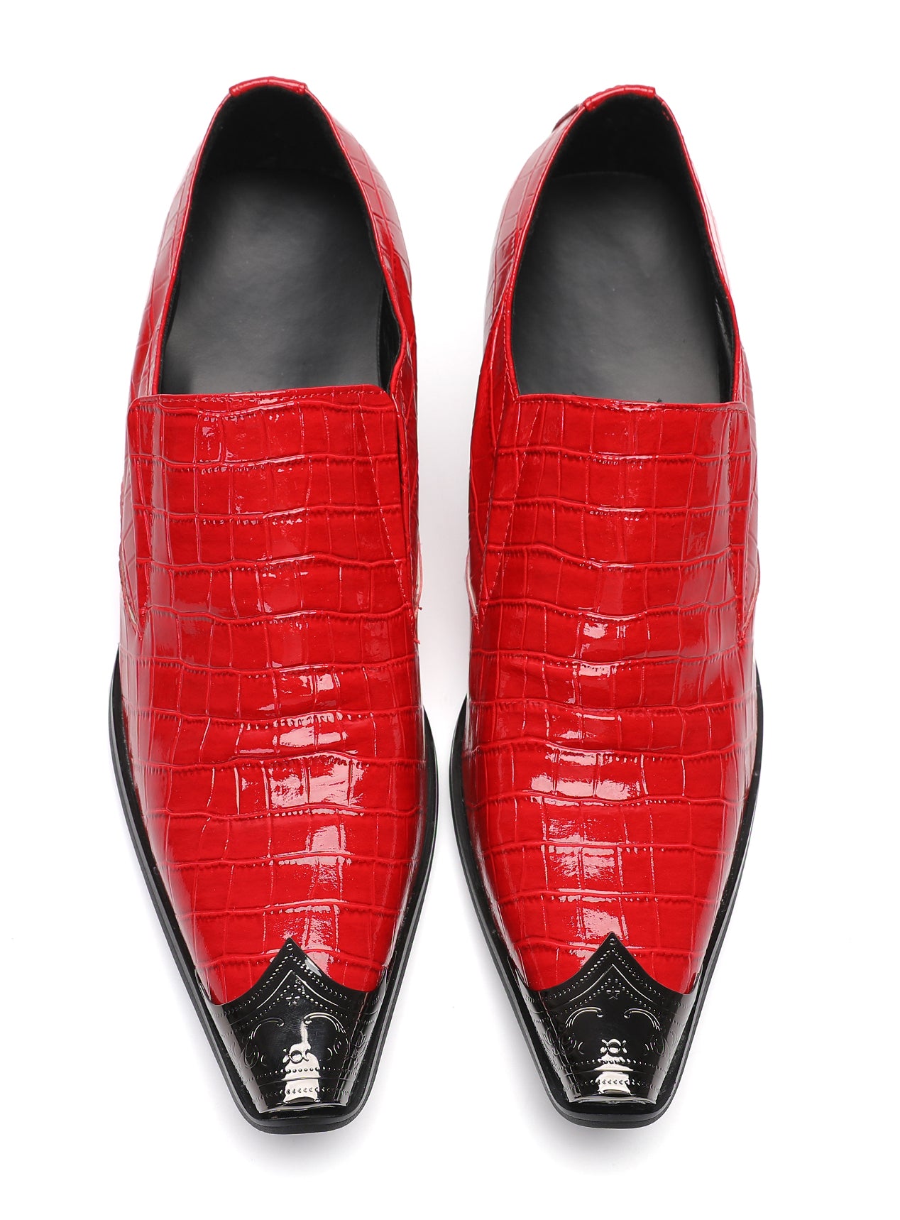 Mocasines Penny coloridos occidentales con punta de metal para hombre