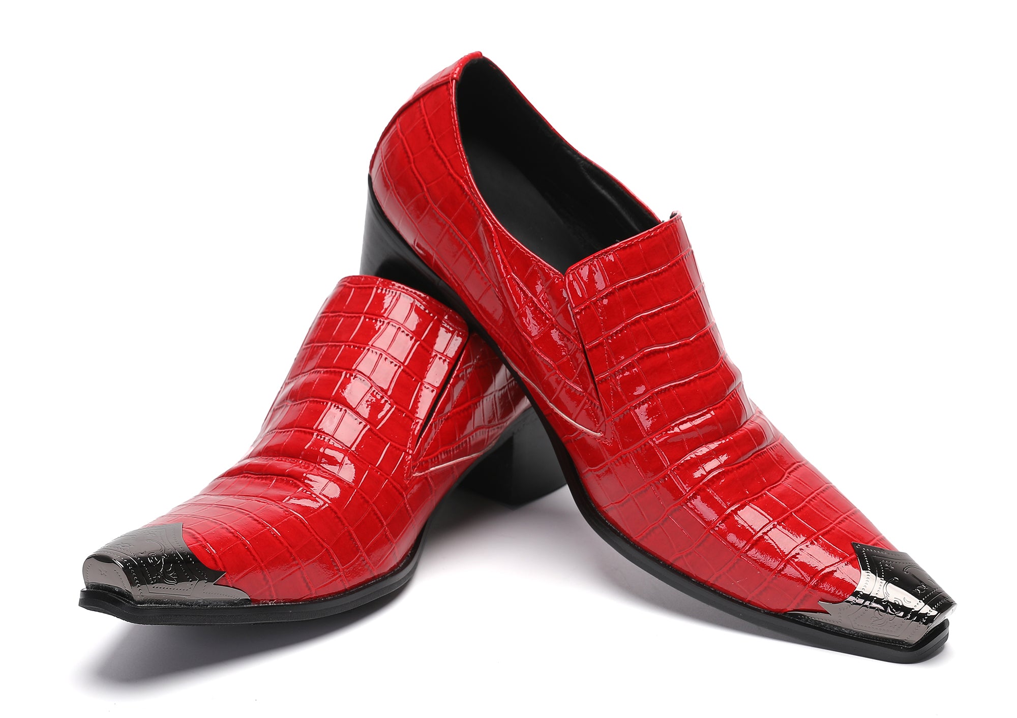 Mocasines Penny coloridos occidentales con punta de metal para hombre