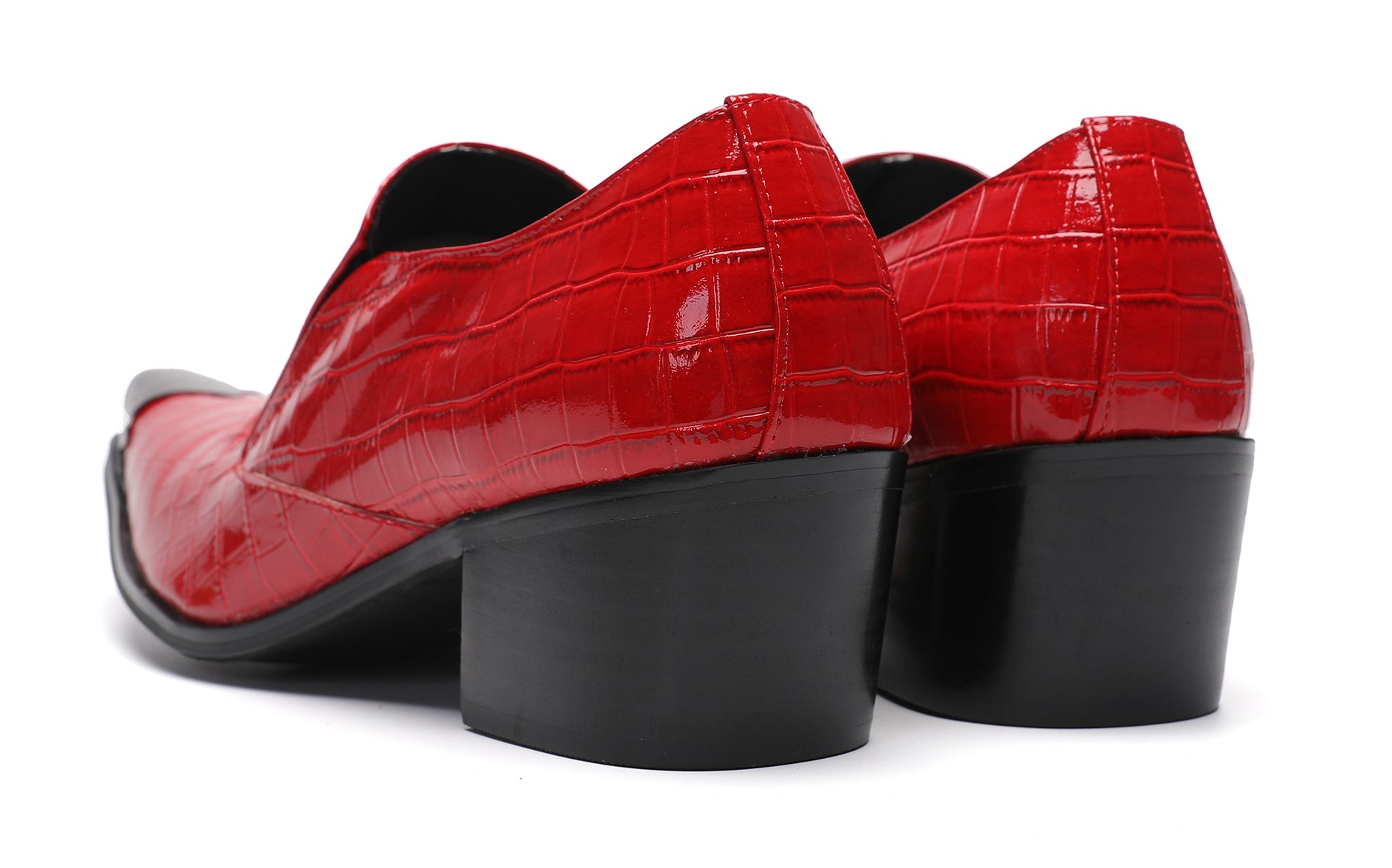 Mocasines Penny coloridos occidentales con punta de metal para hombre