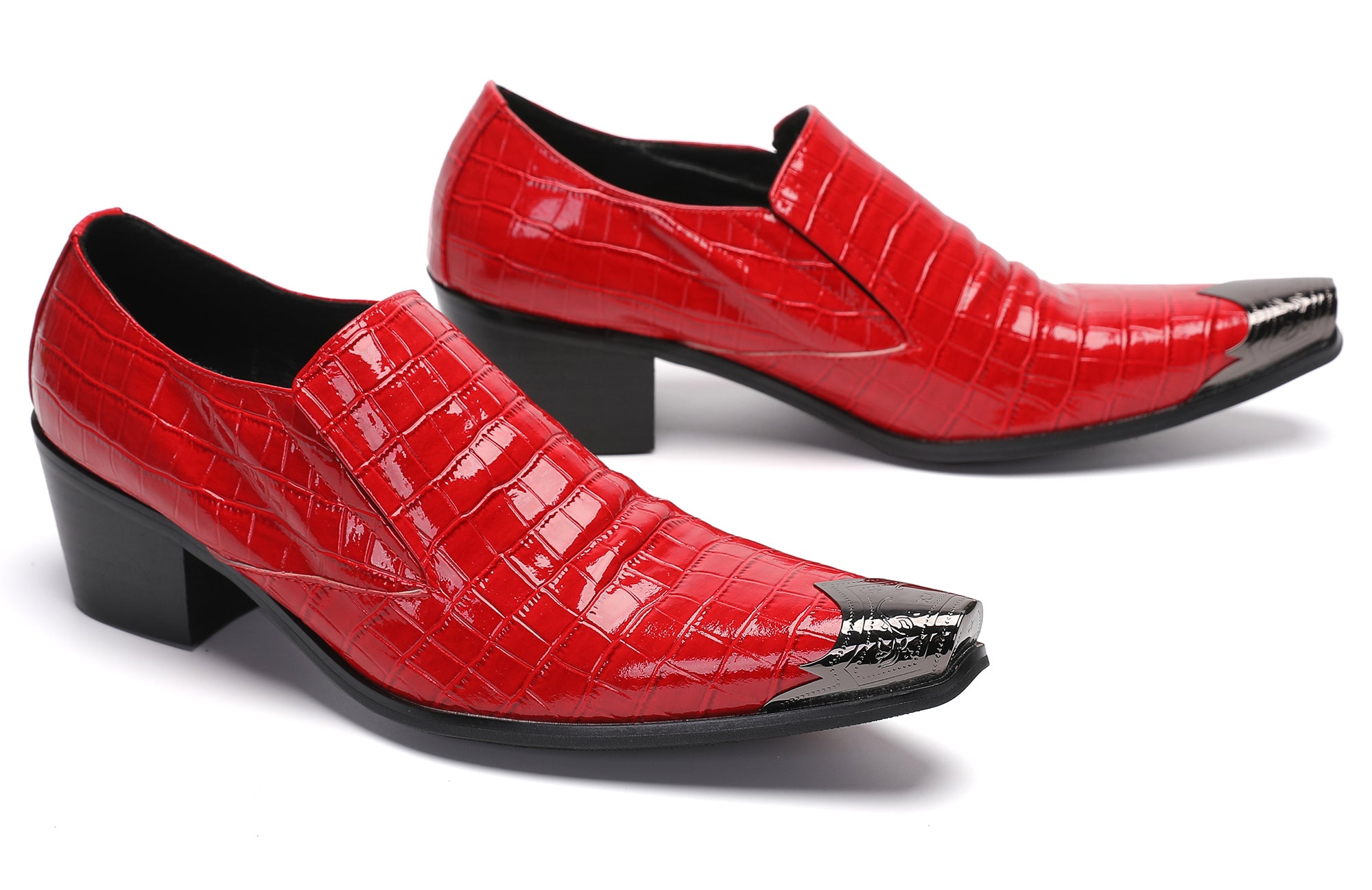 Mocasines Penny coloridos occidentales con punta de metal para hombre