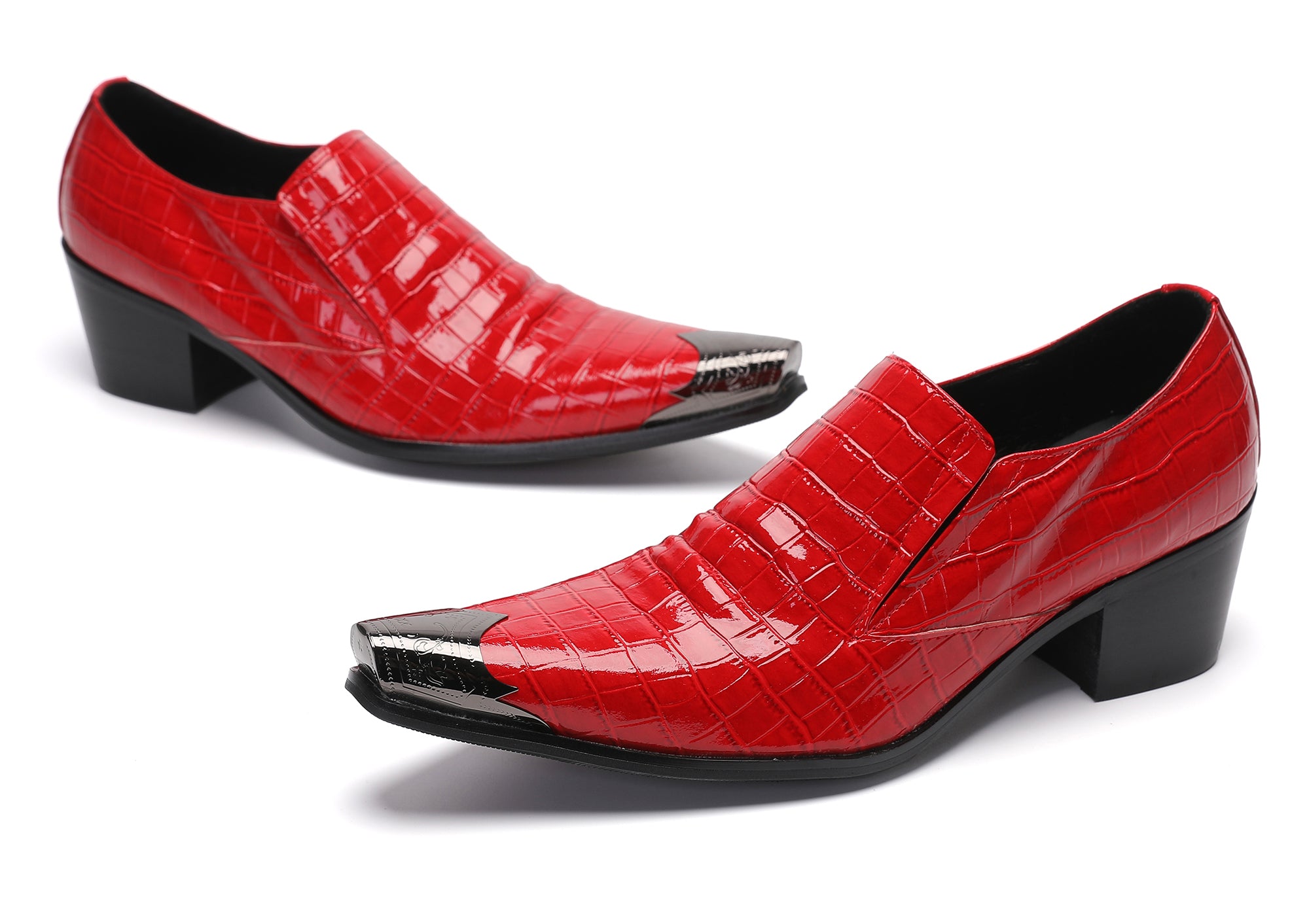 Mocasines Penny coloridos occidentales con punta de metal para hombre
